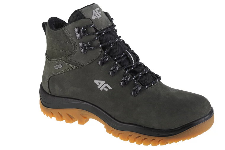 4F Men's Trek OBMH257-43S, Męskie, Zielone, buty trekkingowe, nubuk, rozmiar: 45