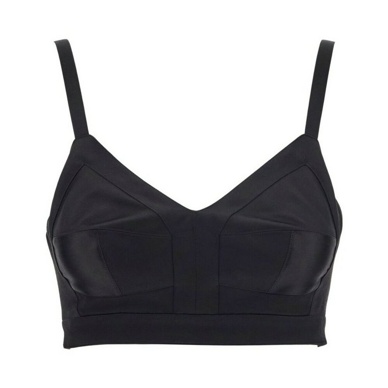 Czarny Tonalny Crop Top z Dekoltem Alexander McQueen