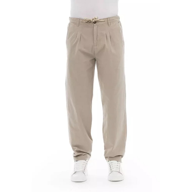 Trend Beige Bawełniane Spodnie Jeansowe Baldinini