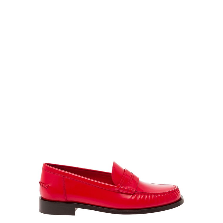 Czerwone płaskie buty dla mężczyzn Salvatore Ferragamo
