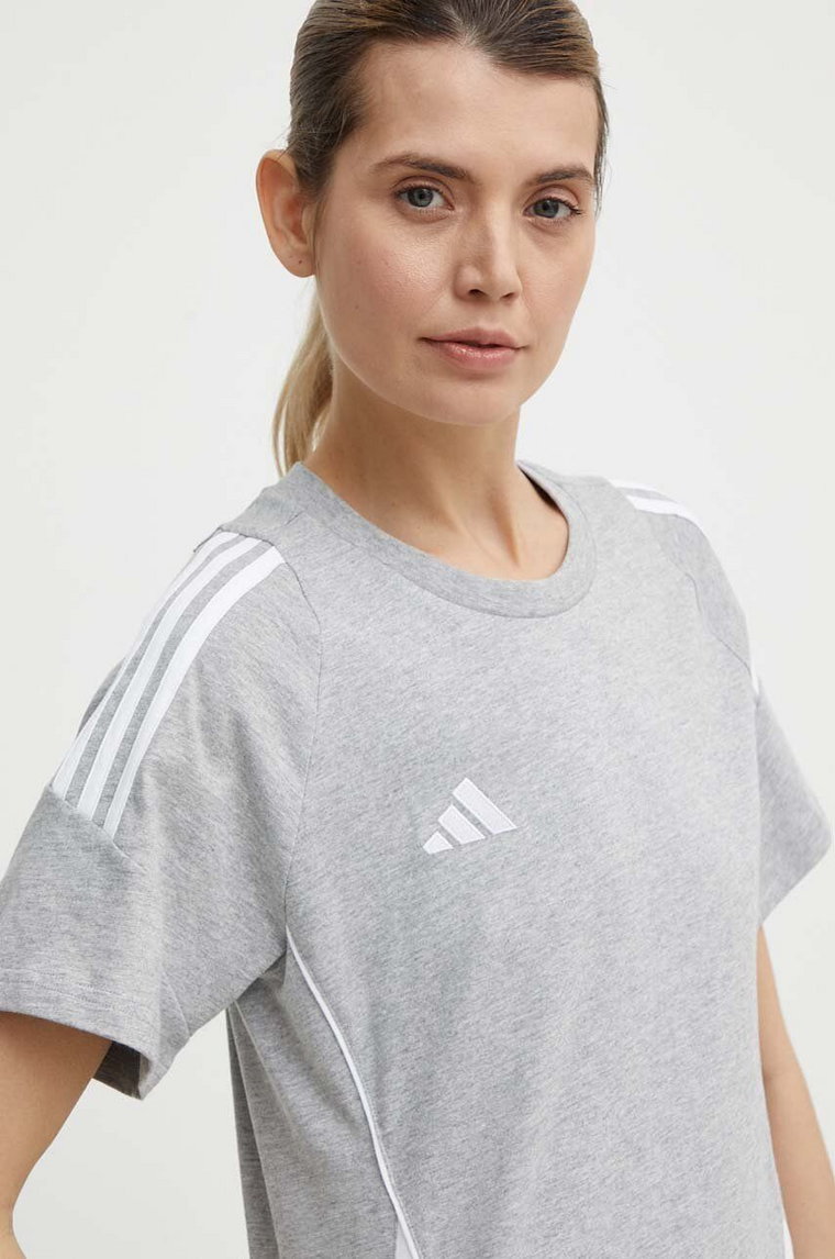 adidas Performance t-shirt Tiro24 damski kolor szary IR9355