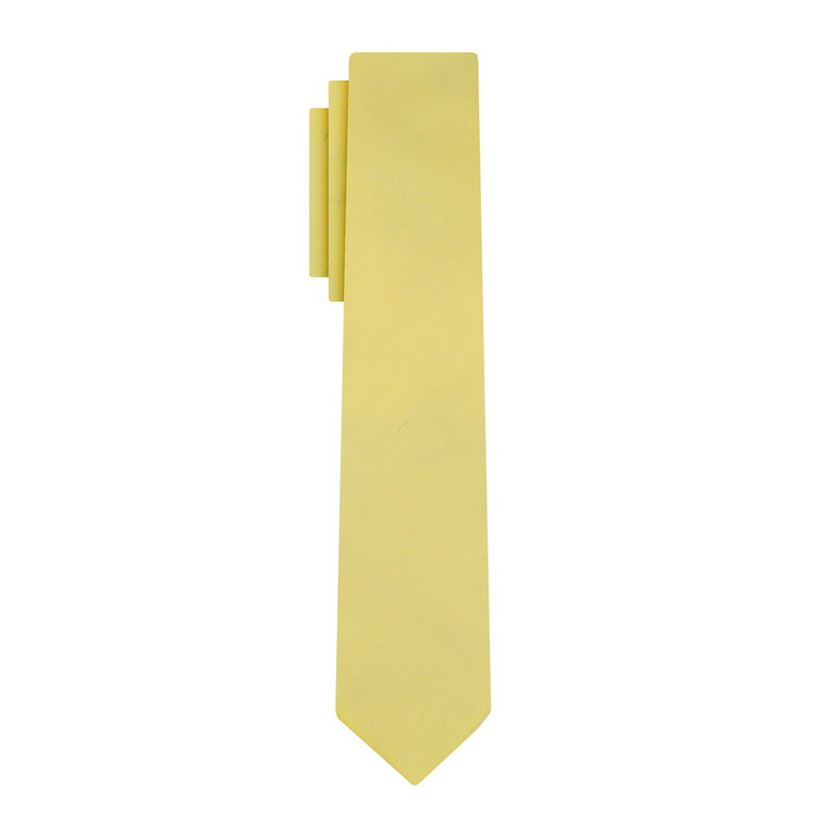Krawat mikrofibra żółty gładki EM