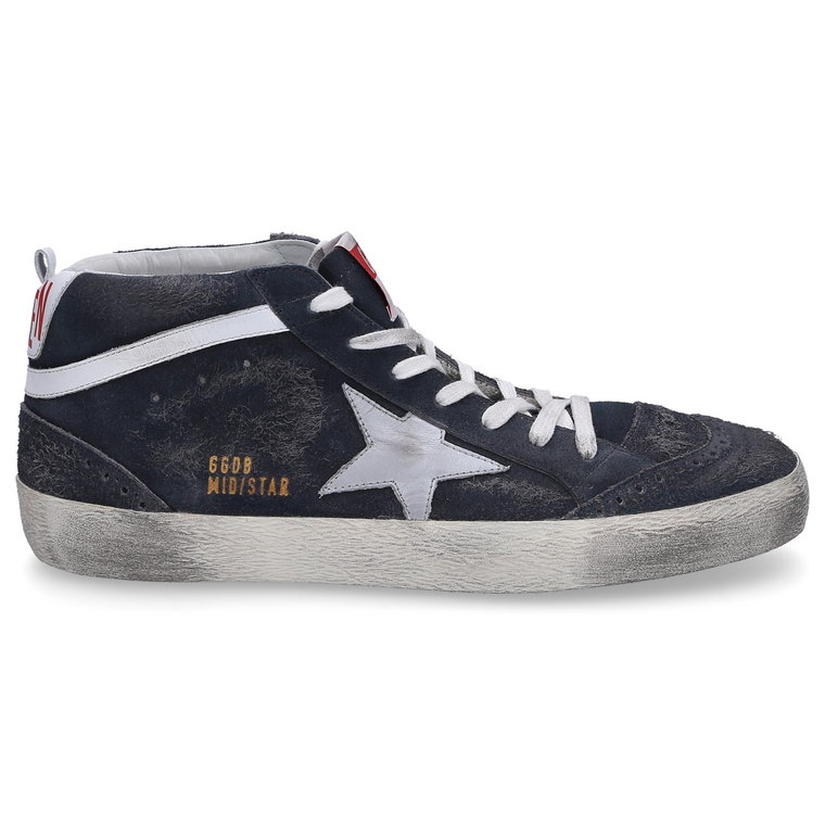 Golden Goose Trampki wysokie MID STAR  Dziurkowane Used niebieskie-kombi