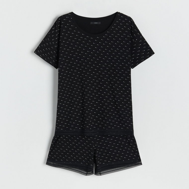 Reserved - Dwuczęściowa piżama - czarny