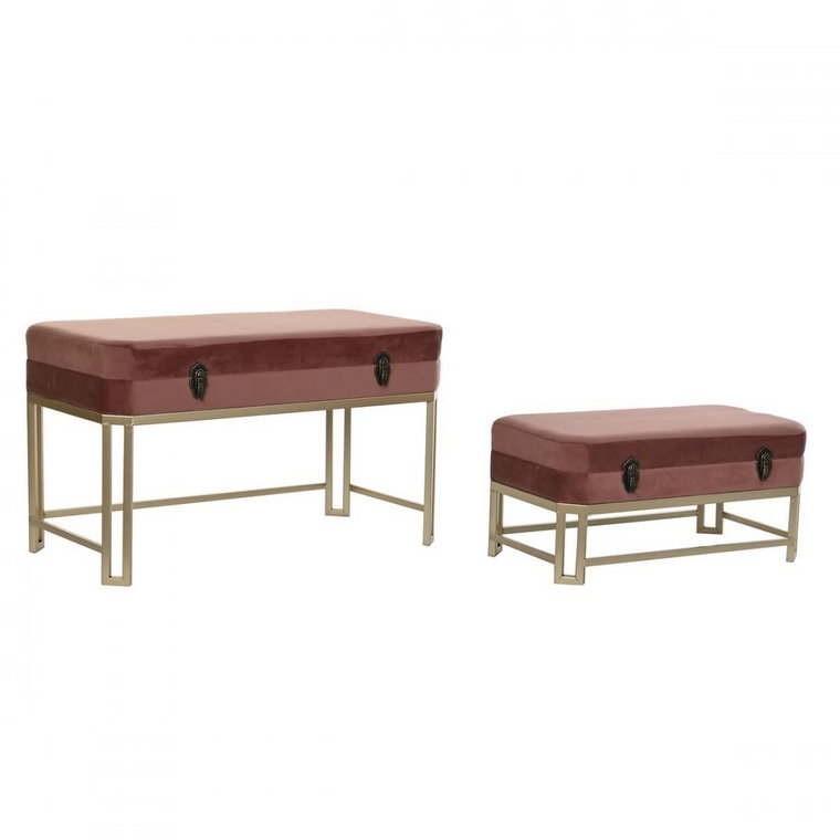 Emaga Taboret DKD Home Decor Różowy Złoty (80 x 40 x 47 cm) (2 pcs)