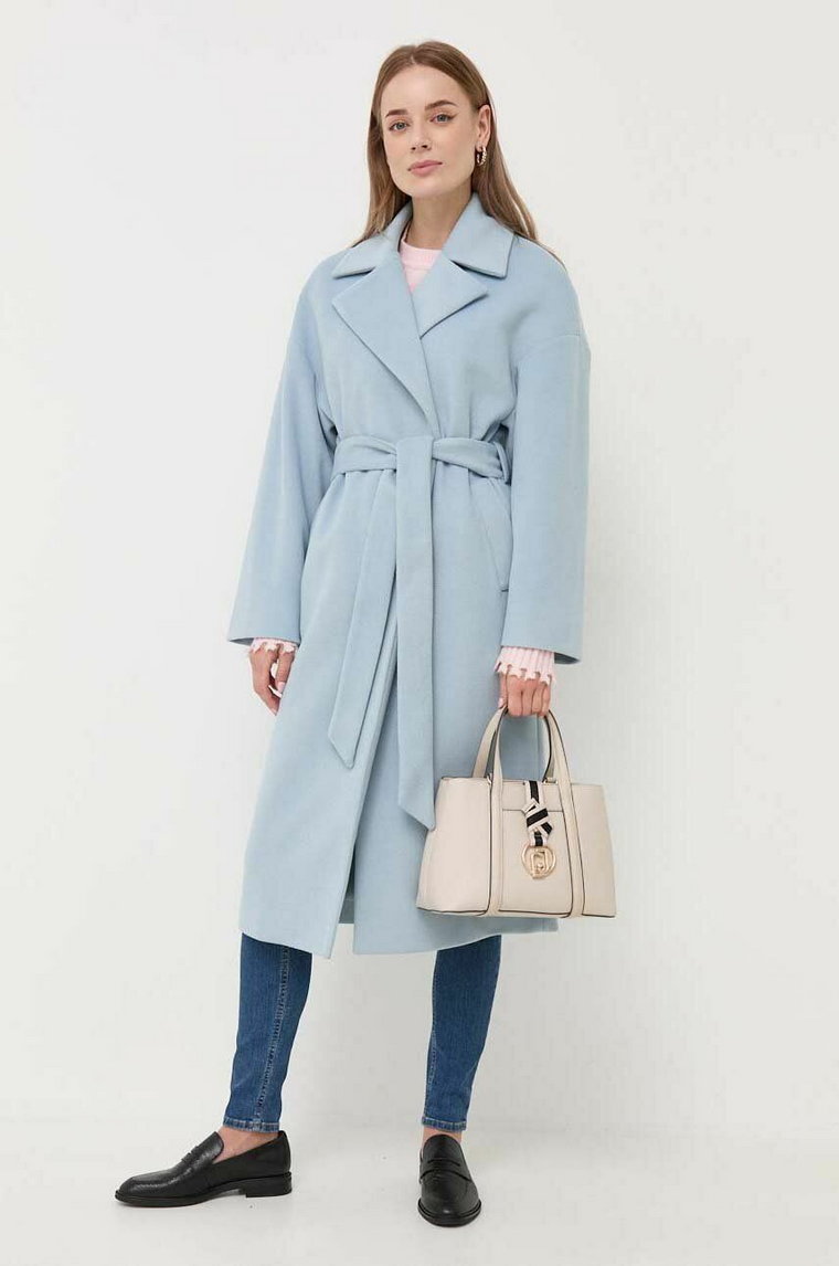 Silvian Heach płaszcz damski kolor niebieski przejściowy oversize