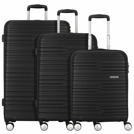 American Tourister Wavestream 4 kółka Zestaw walizek 3-części black