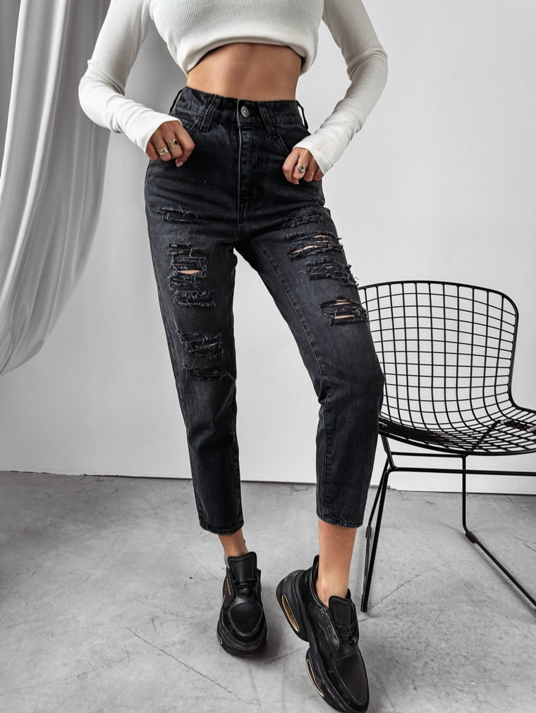 Spodnie jeansowe damskie OLAVOGA YALE 2024 czarne
