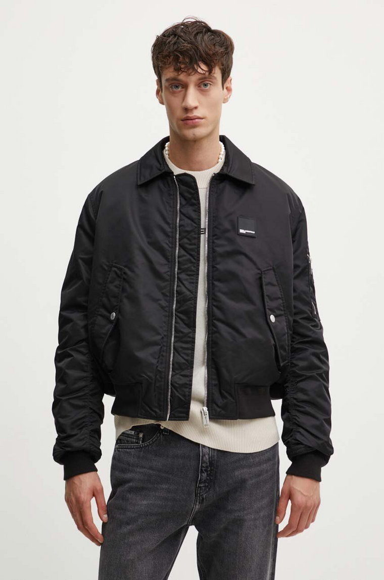 Karl Lagerfeld Jeans kurtka bomber męski kolor czarny zimowa 245D1501