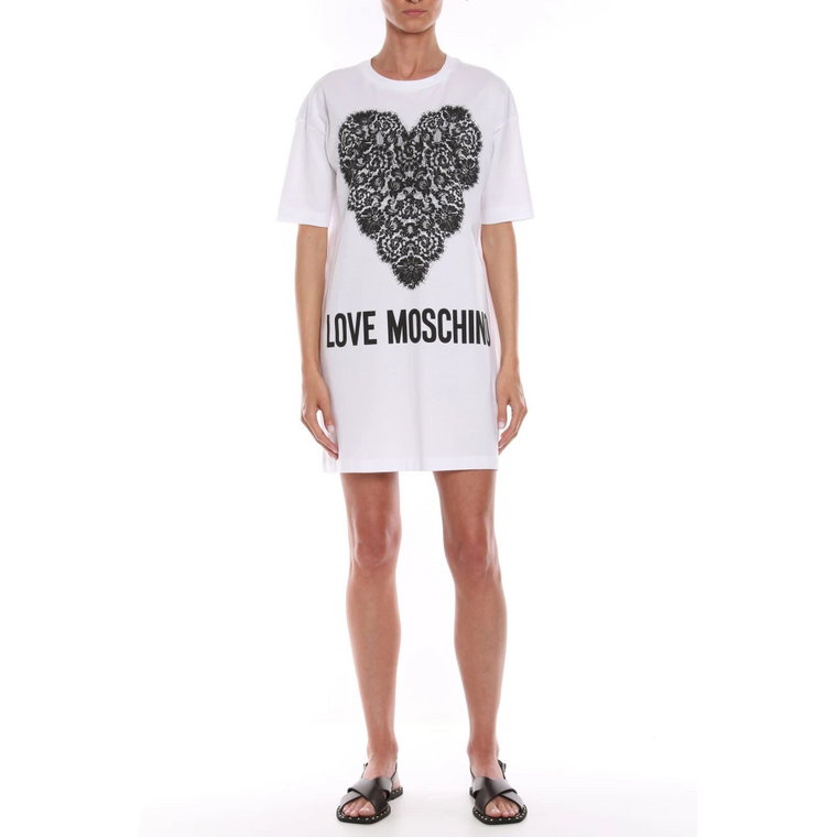 Sukienka z Graficznym Nadrukiem i Logo Love Moschino