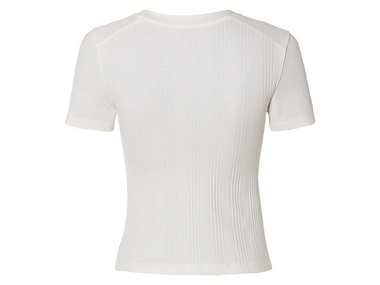 esmara T-shirt damski z bawełną organiczną (XS (32/34), Biały)