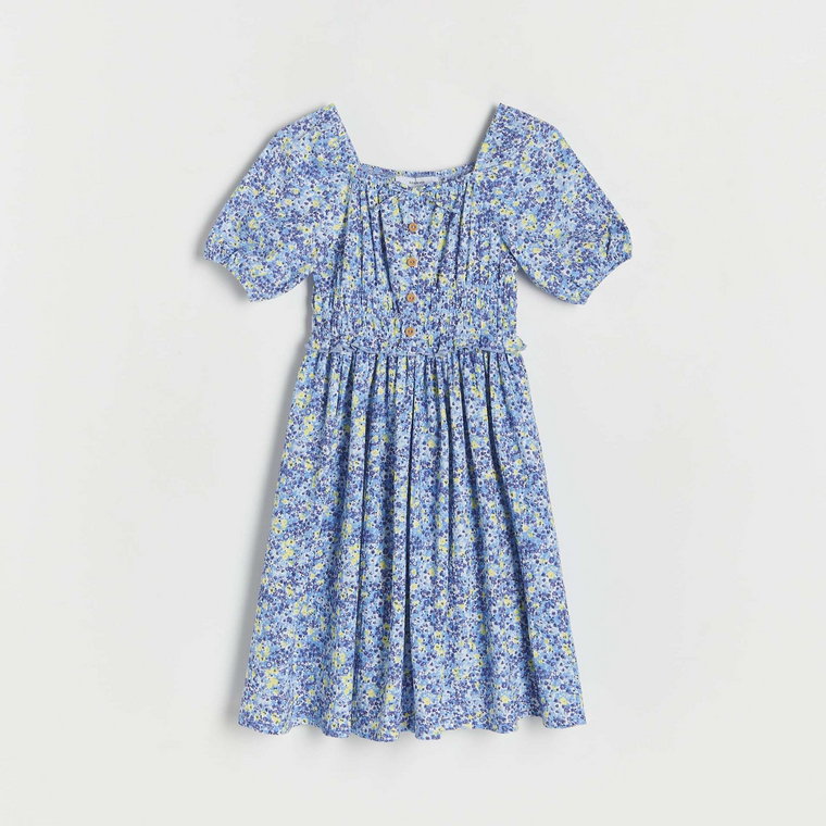 Reserved - Sukienka w kwiecisty wzór - jasnoniebieski