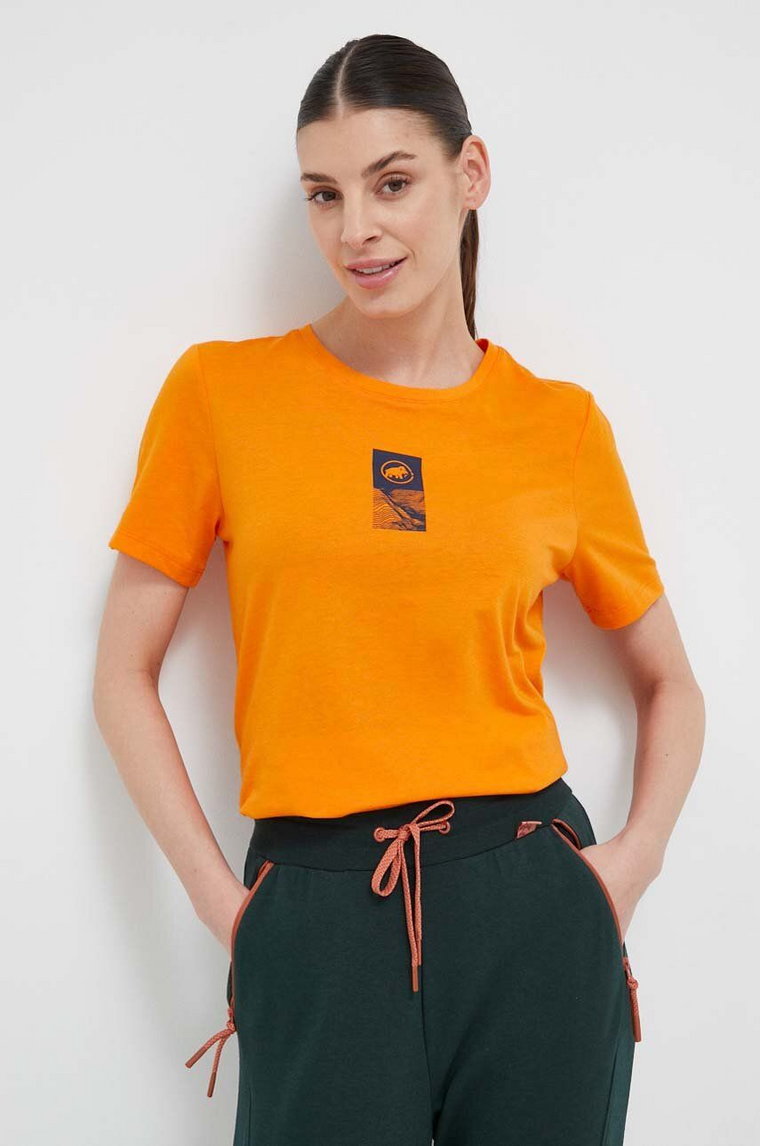 Mammut t-shirt sportowy Core Emblem kolor pomarańczowy