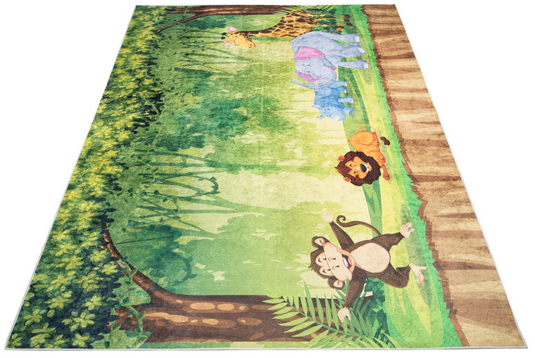Kolorowy dywan dziecięcy ze zwierzętami w dżungli - Hazo 5X