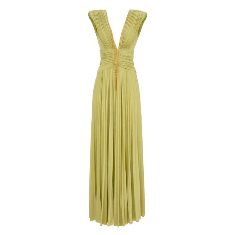 Sukienka Lurex w Kolorze Pistacjowym Elisabetta Franchi