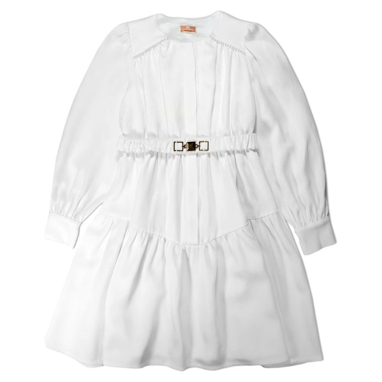 Biała Sukienka z koralikami dla dziewczynki Elisabetta Franchi