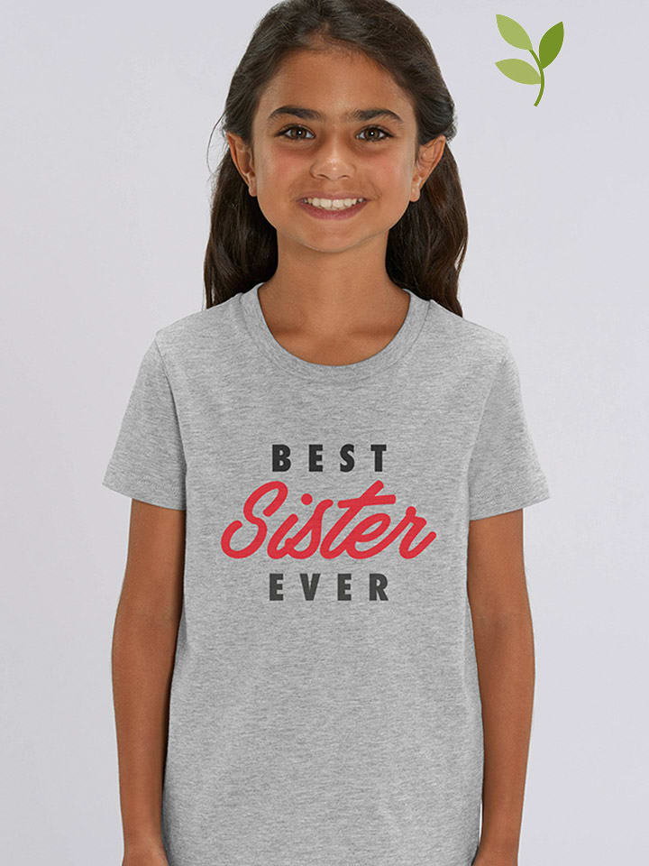 WOOOP Koszulka "Best sister ever" w kolorze szarym