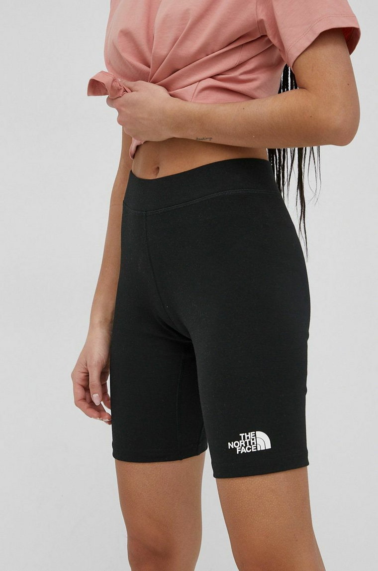 The North Face szorty damskie kolor czarny z nadrukiem high waist NF0A7ZGJJK31