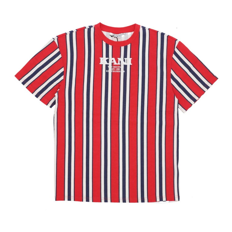 Retro Paski T-shirt Czerwony/Niebieski/Biały Karl Kani
