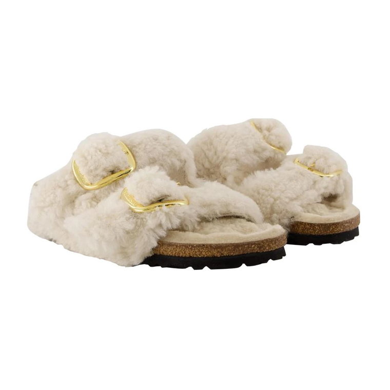 Shearling Teddy Sandały - Wełna - Beżowy Birkenstock