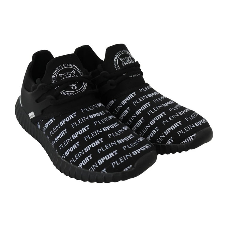 Black Polyester Runner Henry Sneakers Shoes Plein Sport