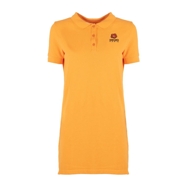 Crest Logo Polo Sukienka w Kolorze Pomarańczowym Kenzo