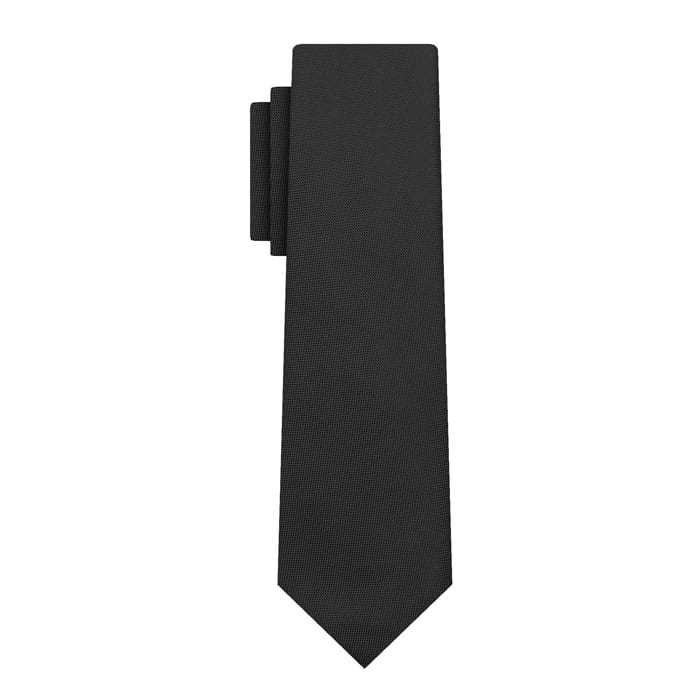 Krawat gładki czarny EM 3