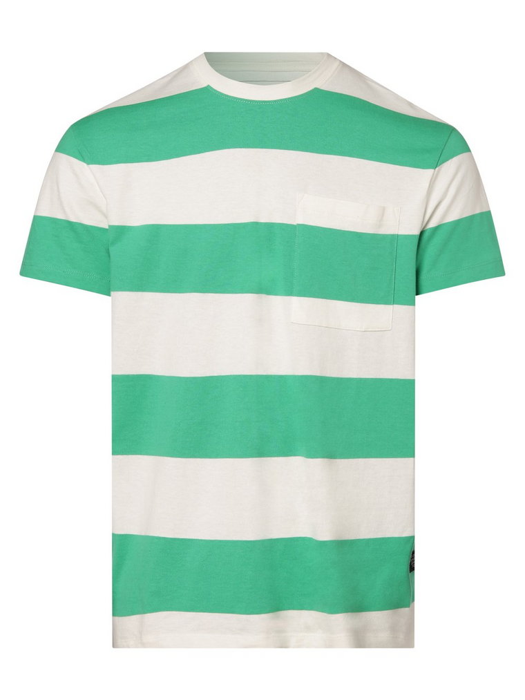 Tom Tailor Denim - T-shirt męski, zielony|biały
