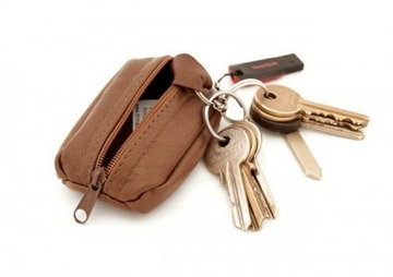 Klasyczne skórzane etui na klucze, kluczówka - Mini