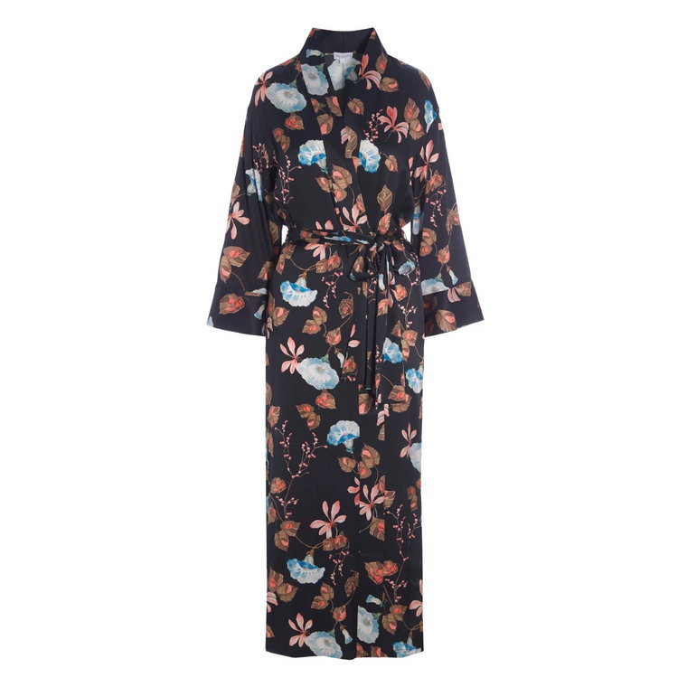 Jedwabna Sukienka Maxi z Wibracją Kimono Dea Kudibal