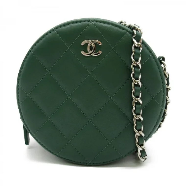 Zielona skórzana torba na ramię Chanel Vintage