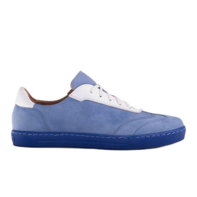 Marco Shoes Sportowe trampki z wysokiej jakości zamszu naturalnego niebieskie