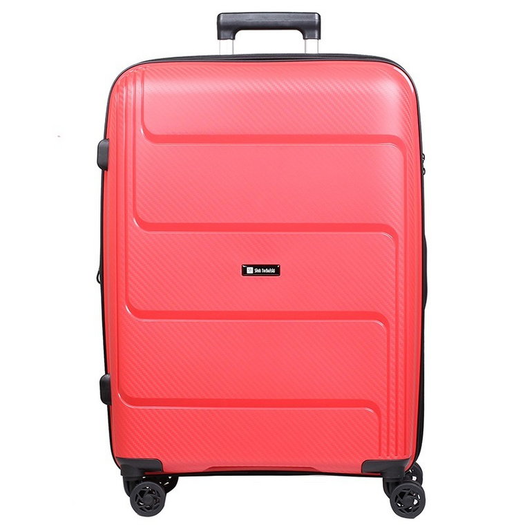 Czerwona duża walizka poszerzana z polipropylenu Hard Class