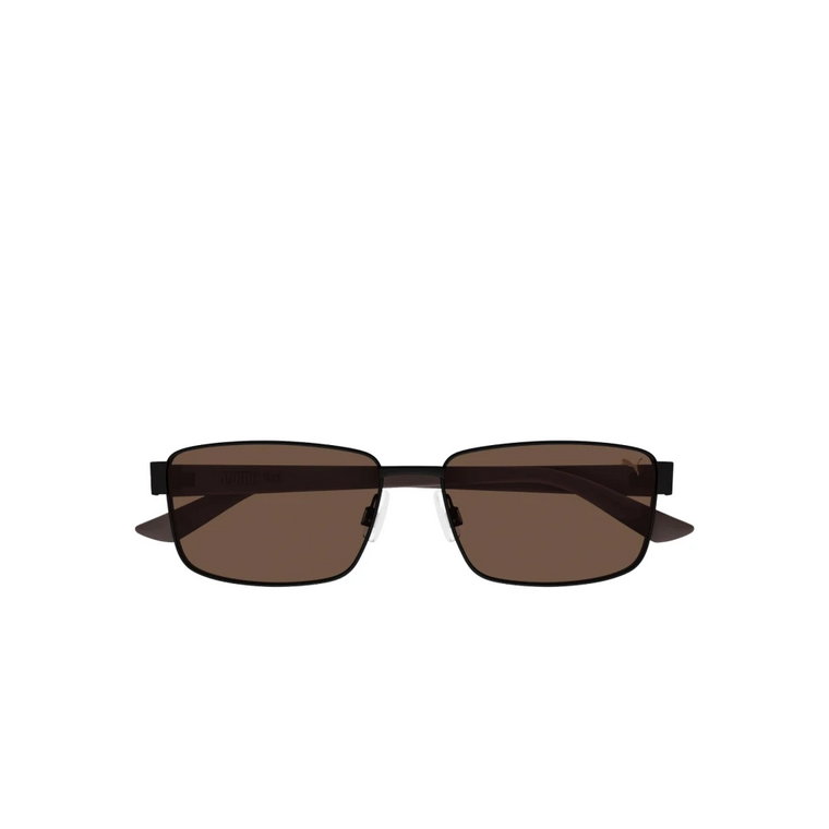 Okulary przeciwsłoneczne w kształcie kwadratu z brązowymi soczewkami Puma