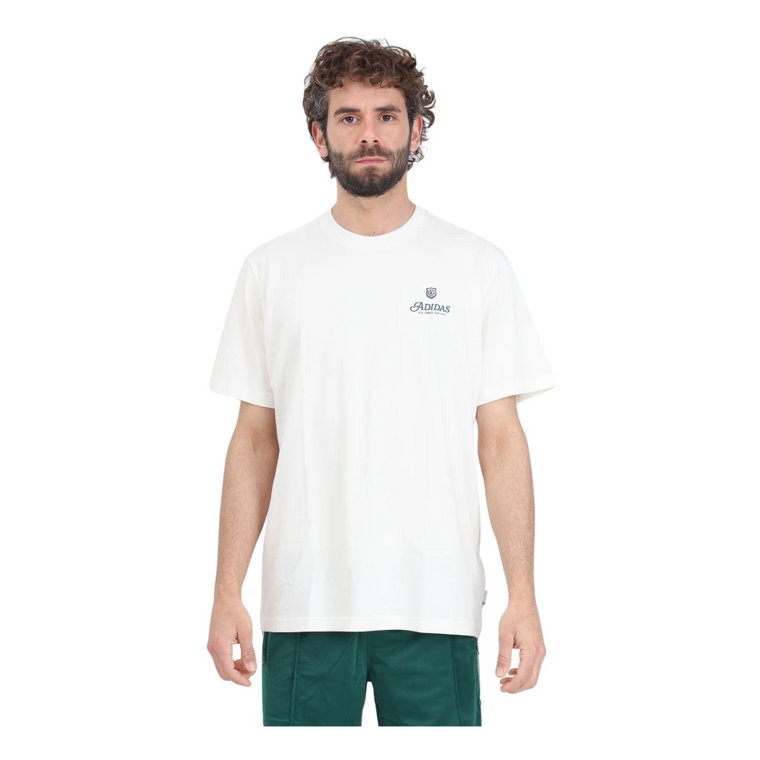 Graficzny Fire Trefoil Biała Koszulka Adidas Originals