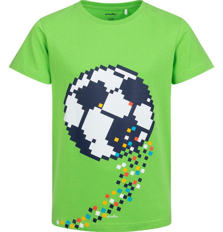 T-shirt Koszulka dziecięca chłopięca Bawełna zielony 134 Podaj piłkę ! Endo