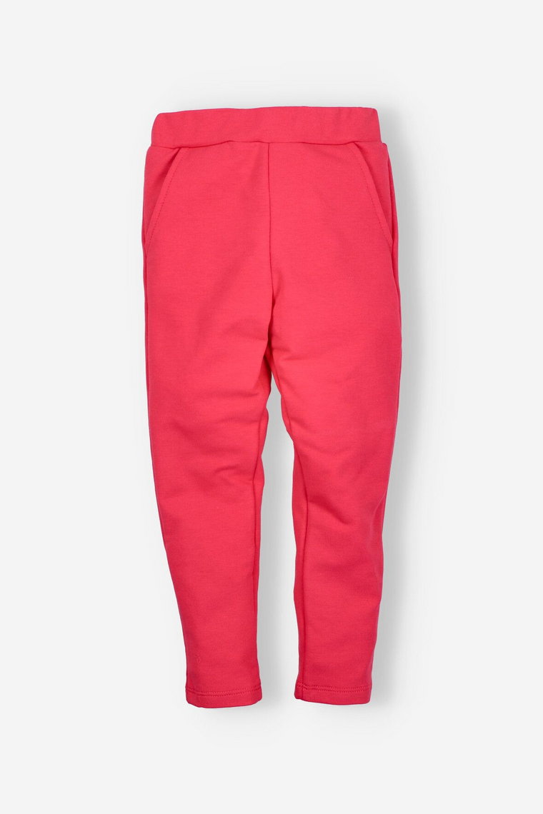 Spodnie dresowe dla dziewczynki - I Love Colors - koralowe