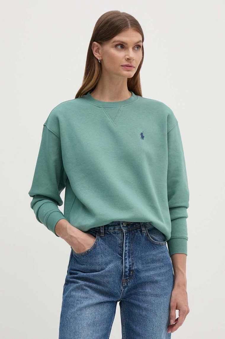 Polo Ralph Lauren bluza damska kolor zielony gładka 211951719