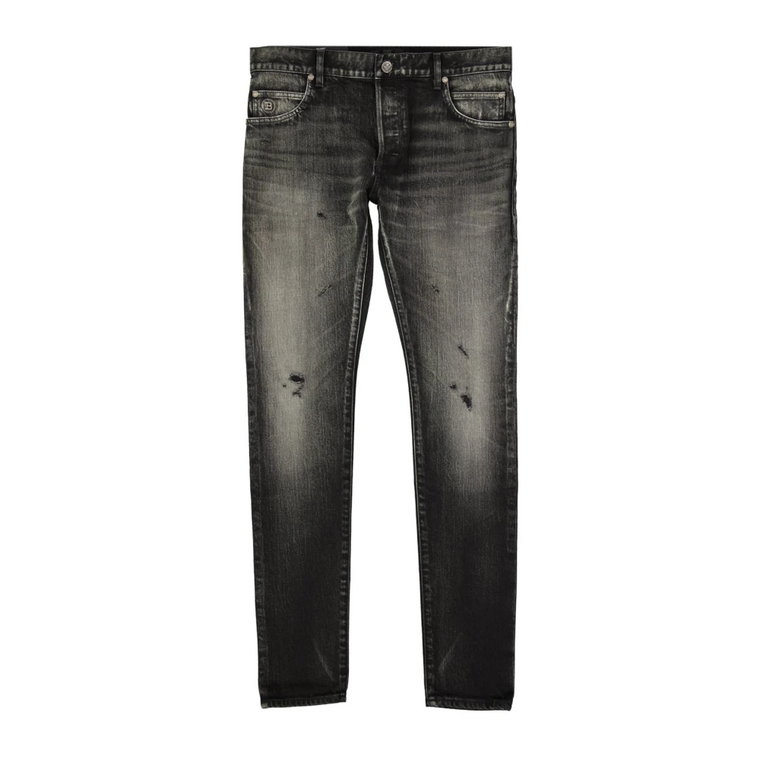 Slim-fit Bawełniane Jeansy z Denimu Balmain