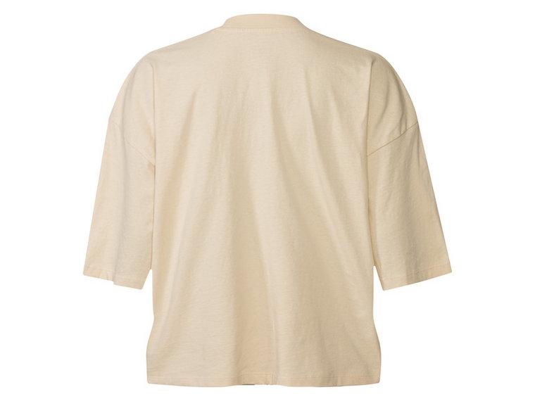 esmara T-shirt damski oversize z bawełny (XS (32/34), Beżowy)