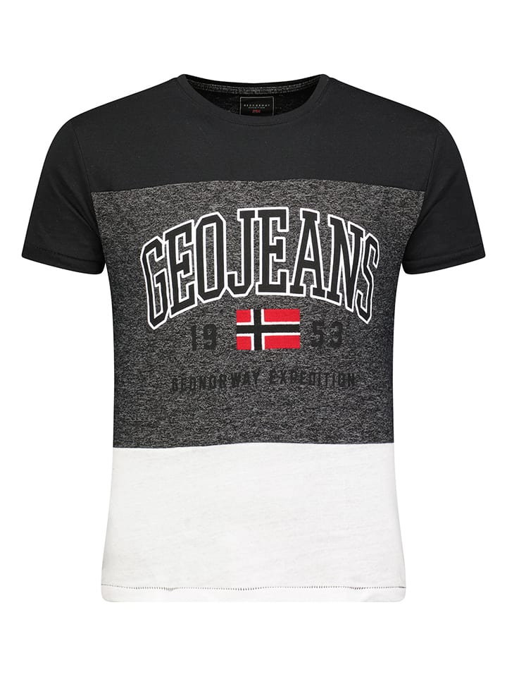 Geographical Norway Koszulka w kolorze czarno-białym