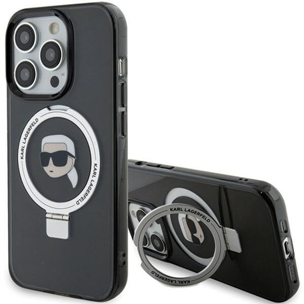 Karl Lagerfeld KLHMP15LHMRSKHK iPhone 15 Pro 6.1" czarny/black hardcase Ring Stand Karl Head MagSafe