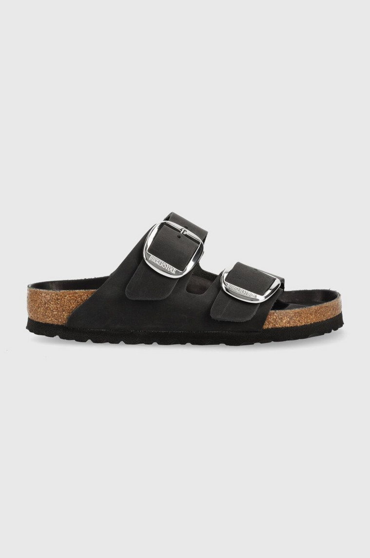 Birkenstock klapki skórzane ARIZONA BIG BUCKLE damskie kolor czarny 1011074