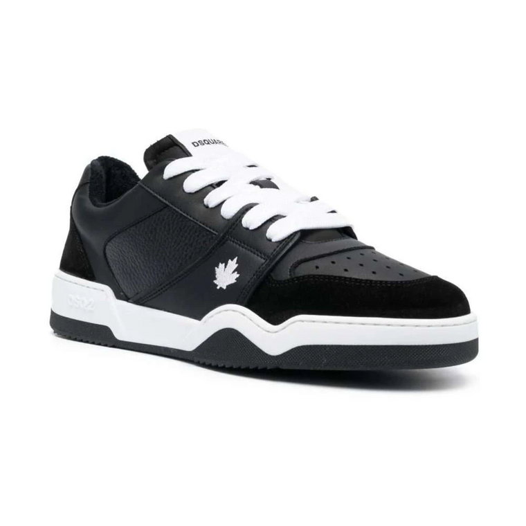 Czarne/Białe Spiker Low-Top Sneakers Dsquared2