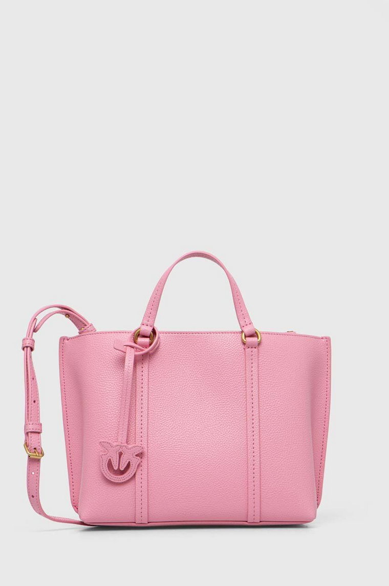 Pinko torebka skórzana kolor różowy 102833.A1LF