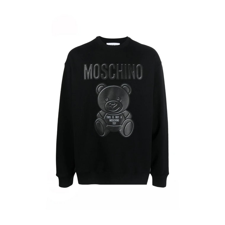 Czarne bluzy męskie Aw23 Moschino