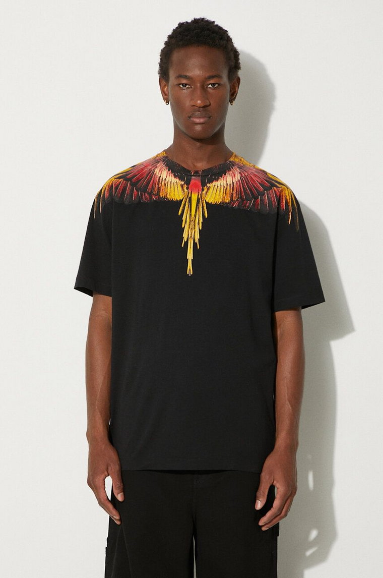 Marcelo Burlon t-shirt bawełniany Icon Wings męski kolor czarny z nadrukiem CMAA056F24JER0011025