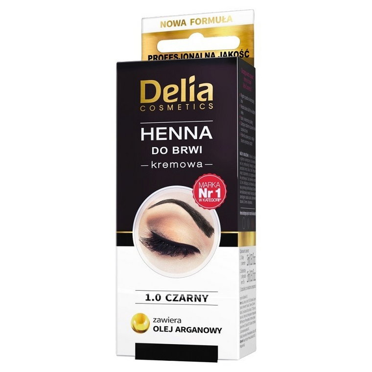 DELIA Henna w kremie do brwi 1.0 czarny z olejkiem arganowym