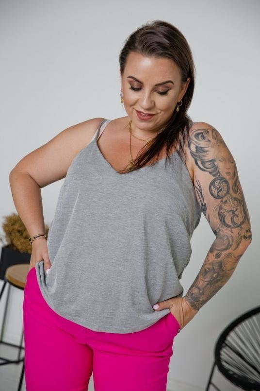 Szary Top DONIS Plus Size