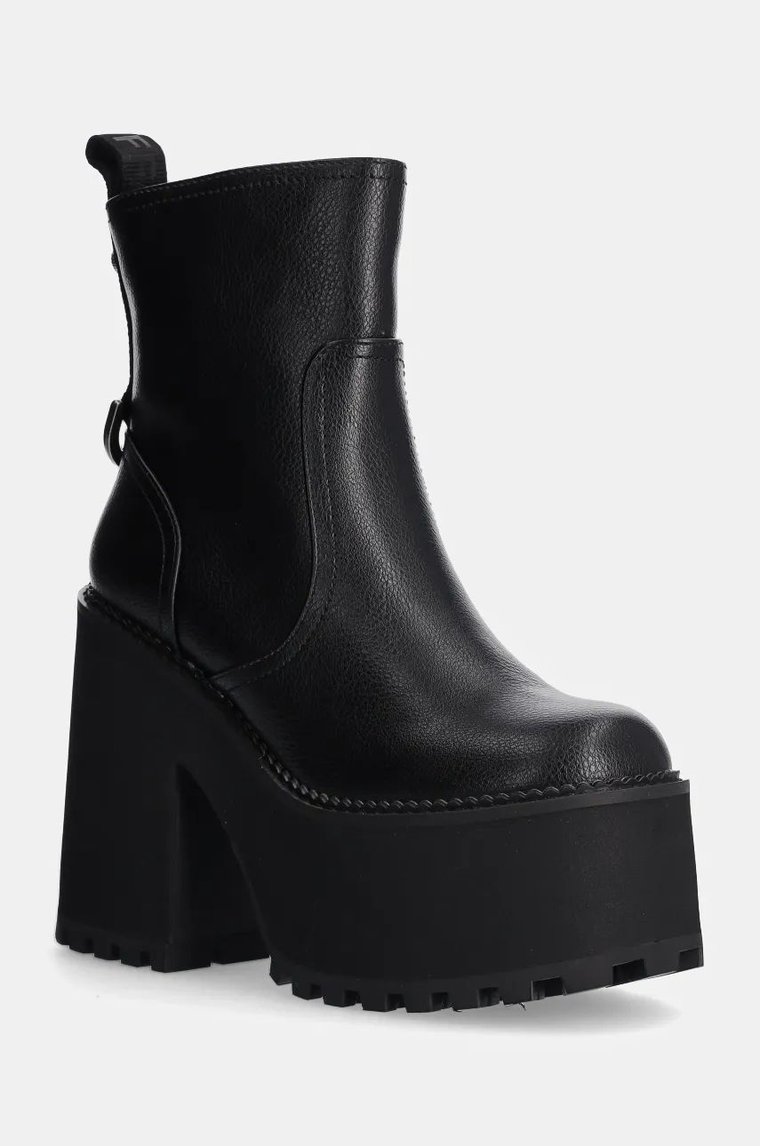 Buffalo botki Killah Zip Boot Mid damskie kolor czarny na słupku 1622374-BLK